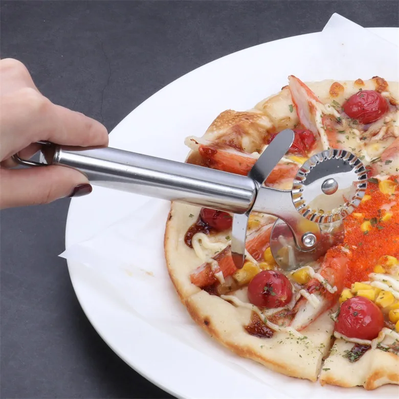 1/2/3Pcs Stainless Steel Pizza Single Wheel Cut Tools Cake Bread Pies Round Knife Household Pizza Knife Cake Waffle Cookies Tool