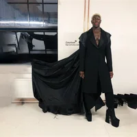 New Design Version Men Suits caped Unique Wedding Groom Tuxedos Fashion Male Prom Party Blazer 2 Pieces Sets ropa hombre 1