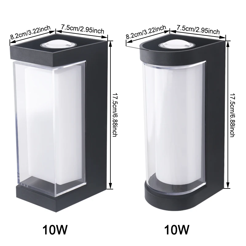 LED Wall Lamp Outdoor/Indoor Waterproof 10W Porch Garden Balcony Wall Lamp Interior Home Decor Lighting