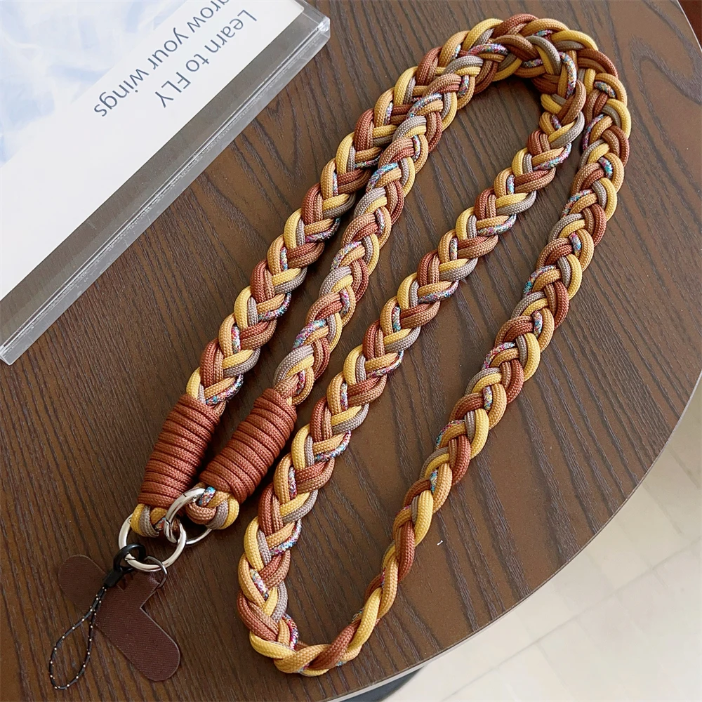Handwoven Adjustable Crossbody Phone Lanyard with Shoulder Strap and Cardholder Bracelet