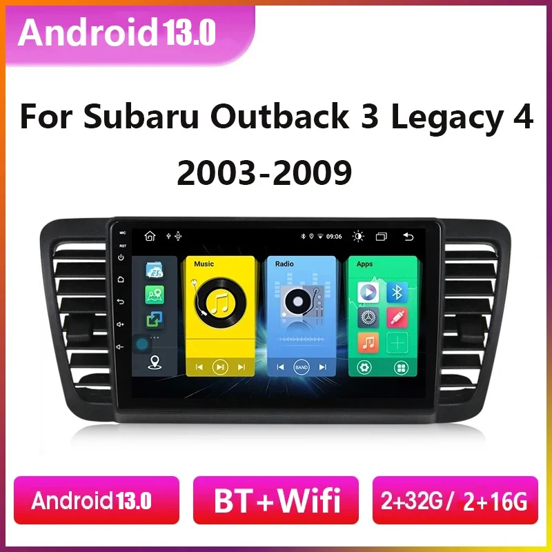 

Quad Core 2G+32G Car Multimedia MP5 Player for Subaru Outback 3 Legacy 4 2003 2004 2005- 2009 Stereo Navigation GPS Headunit