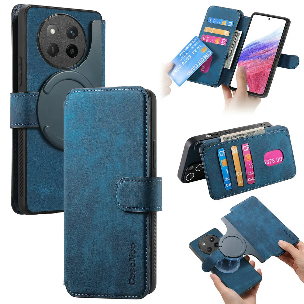 Luxury Detachable 2-in-1 Leather Wallet Case with RFID Protection