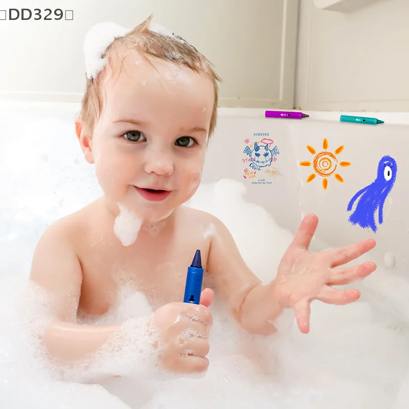 〔DD329〕6Pcs Washable Bath Crayons, Colorful Drawing Crayons for Kids, Easy Clean, Fun Art Toy, Graffiti Bathroom Crayon - 4