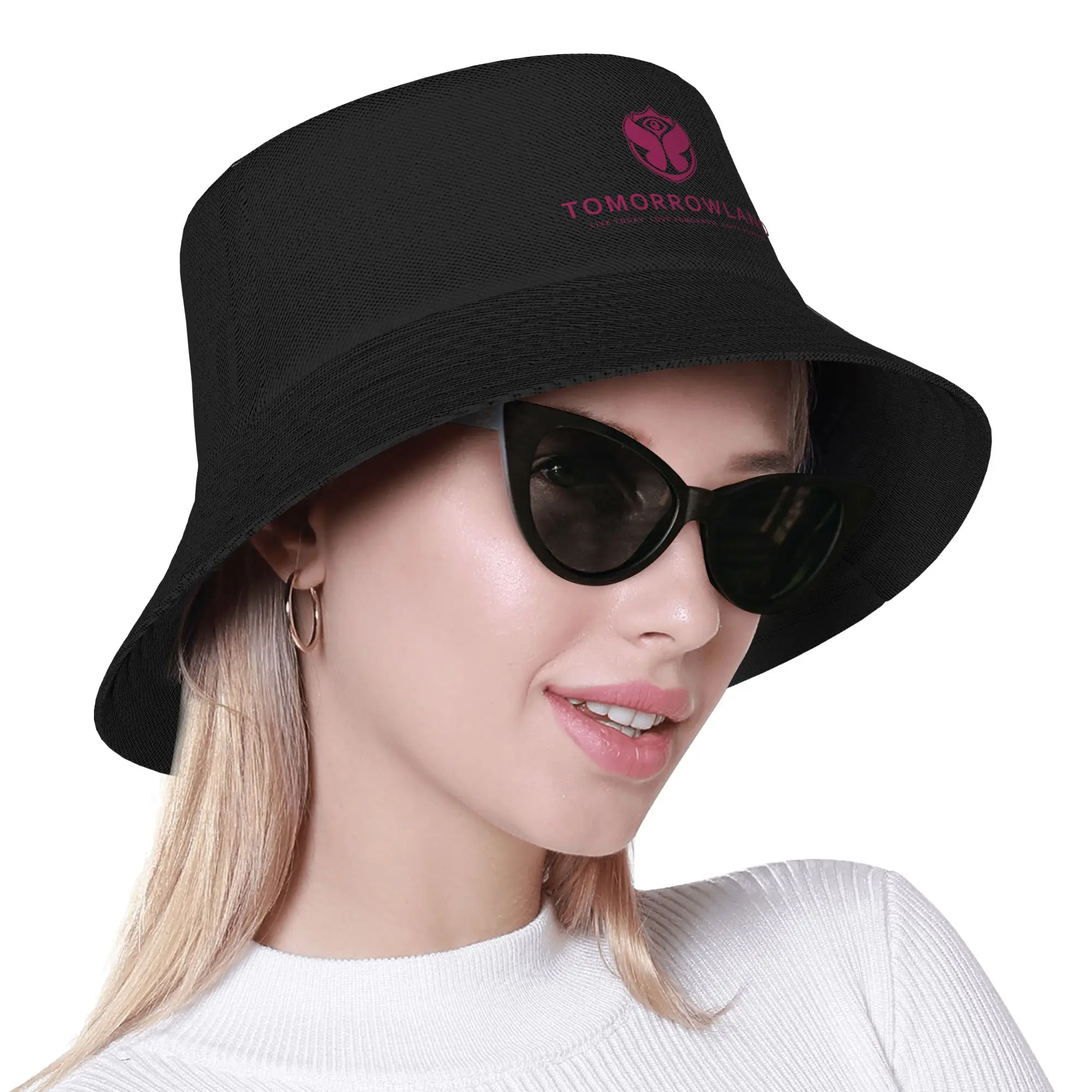 Individueller Tomorrowland Bucket Hat für Männer und Frauen mit Aufdruck, belgisches Electronic Dance Music Festival, Sommer, Strand, Sonne, Angeln, Mütze – Detail 7