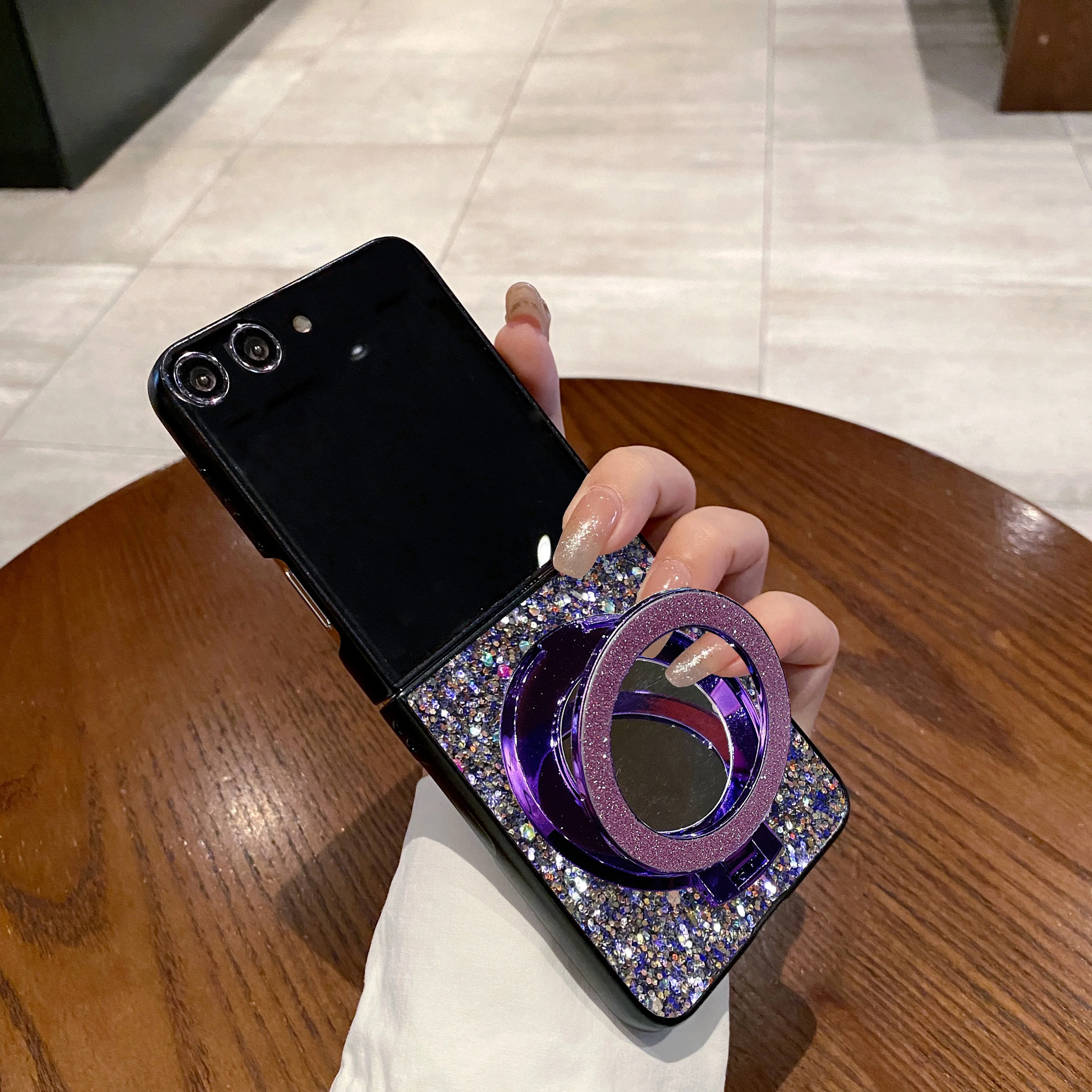 Luxury Korean Style Shiny Magnetic Mirror Phone Case - Fashionable and Durable Hard Shell