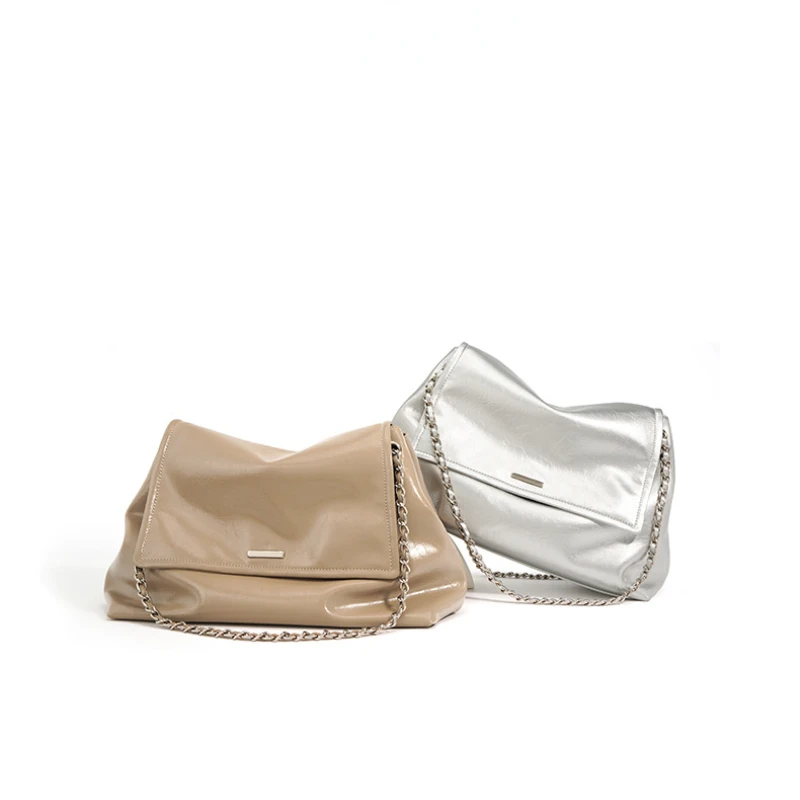 2023 Stylish Shoulder Bags for Women with Chain Large Capacity Tote Bags Genuine Leather Ladies Handbags for Commuting