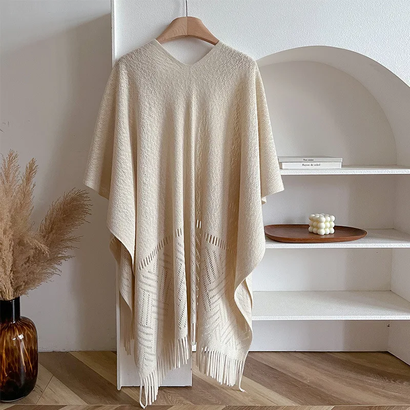 Women Hollow Out Clock Shawl Scarf for Air Conditioned Room or Outdoor