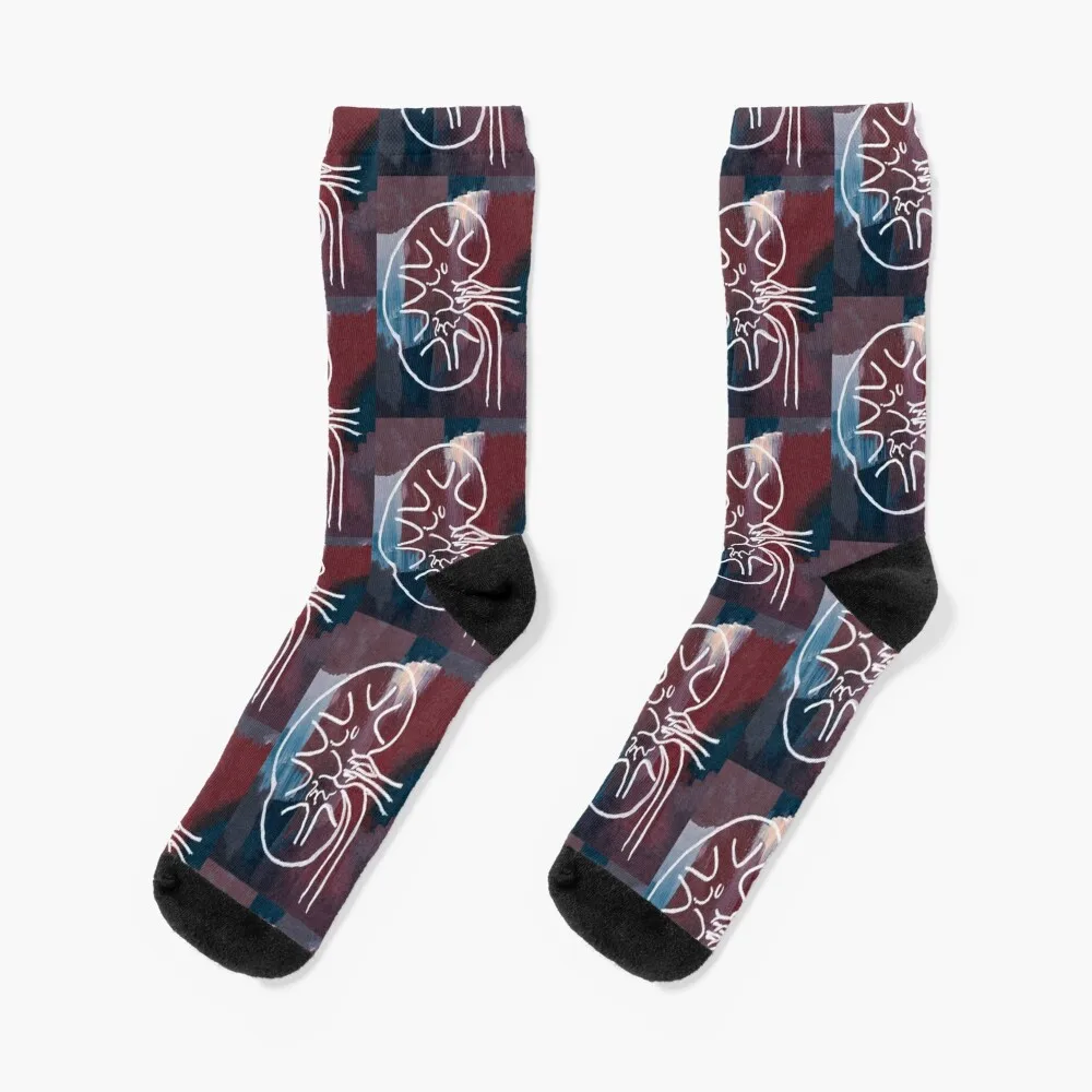 Gouached Abstract Kidney Socks cotton socks designer socks Men's Socks Women's