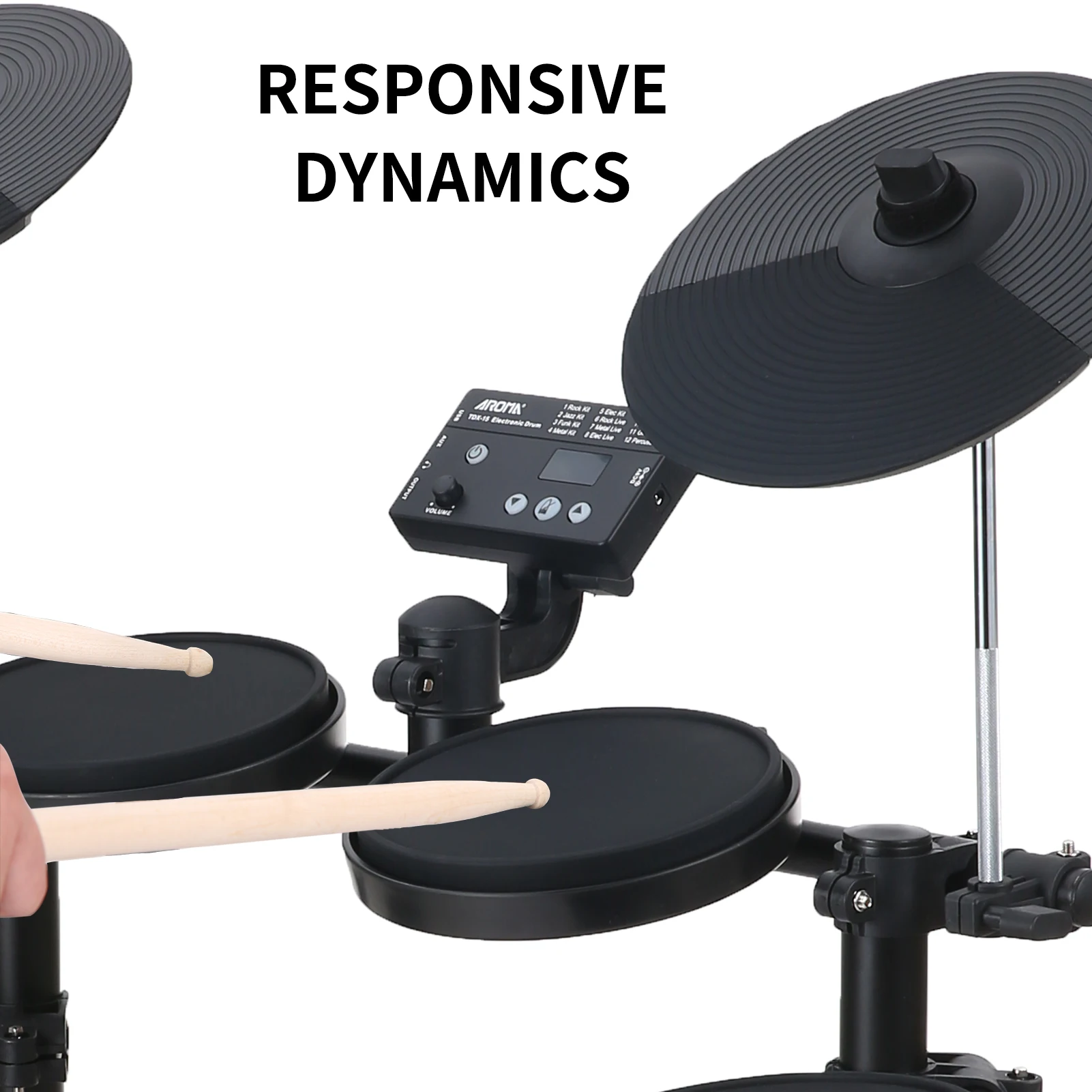 Electric Drum Set 8 Piece Electronic Drum Kit for Adult Beginner 144 Sounds Hi-Hat Pedals and USB MIDI Connection Birthday Gifts