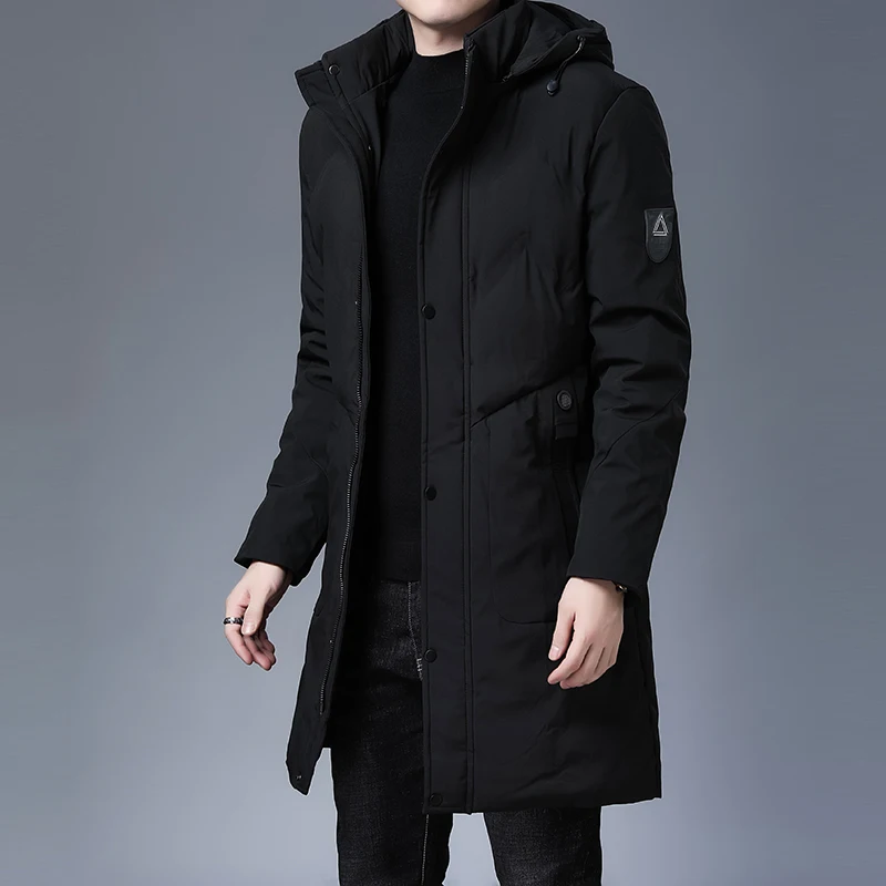 Top Quality Winter Thicken New Brand Designer Casual Fashion Outwear Parkas Jacket Men Longline Windbreaker Coats Men Clothing