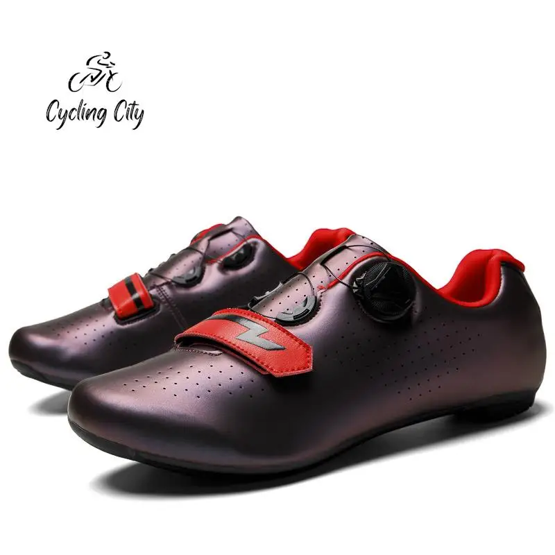 Cycling City Lockable Bicycle Cycling Shoes Bicycle Lock Shoes Men's Road Colorful Sneakers Striped
