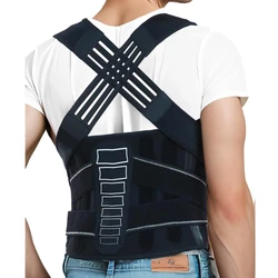 Adjustable Back and Shoulder Posture Corrector for Improved Spine Alignment (Black)