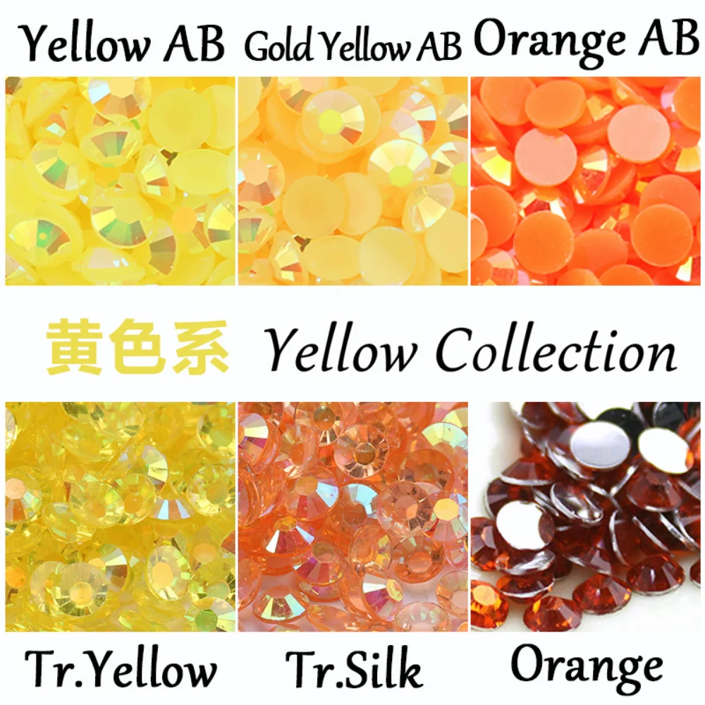 Large box packaging 2-6mm Jelly AB Resin Non Hot Fix Rhinestones Flat Back Plastic Crystals Strass Glitters Big Package Stones