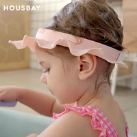 Baby Bath Cap Adjustable Hair Wash Hat For Kids Ear Protection Baby Shampoo Cap Boys Girls Head Cover Cute Flower Shape Hat