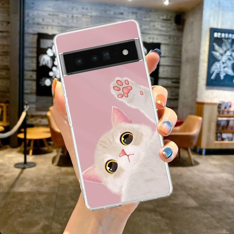 Charming Cat Cartoon Shockproof Clear Phone Case