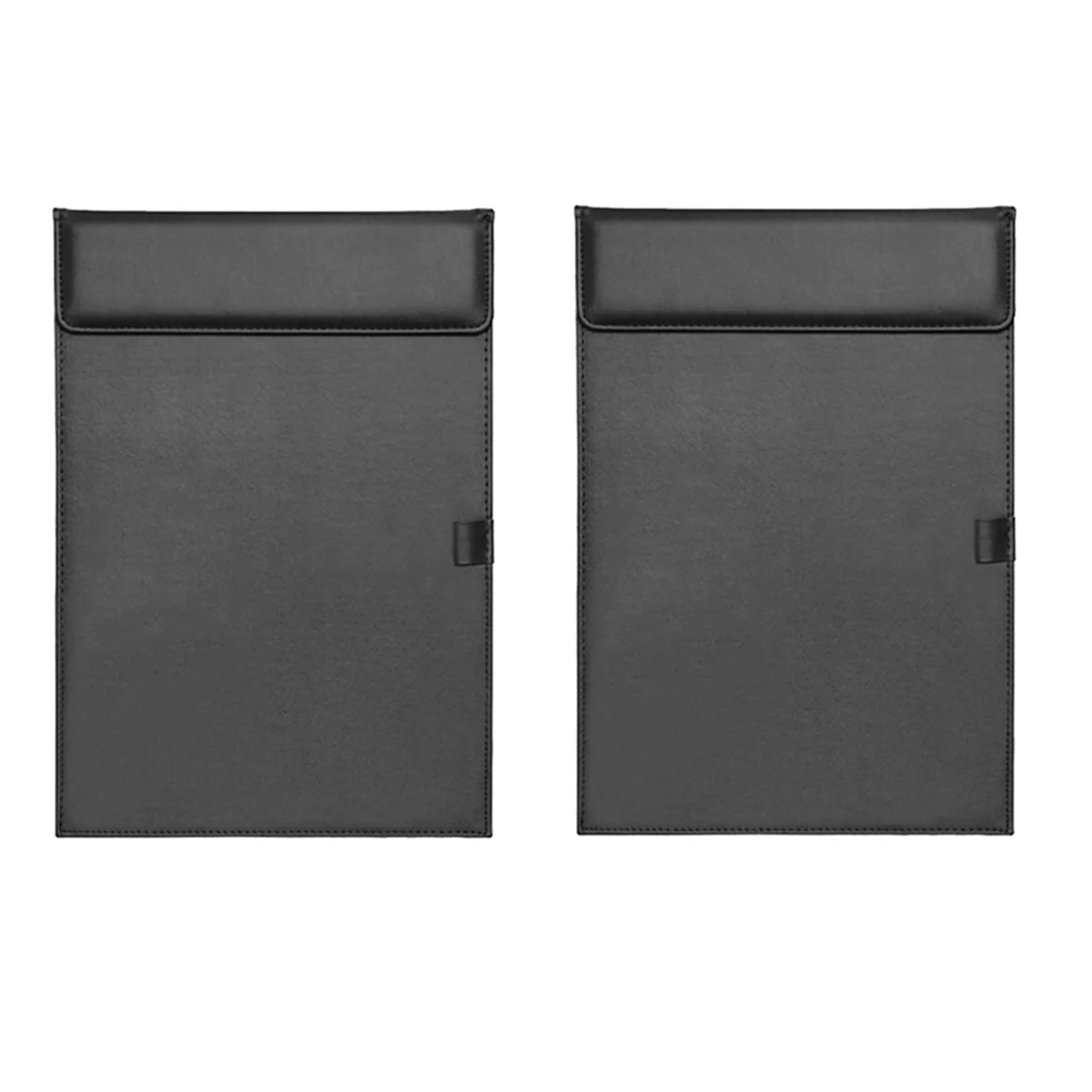

Desktop File PU Leather Folder A4 Meeting Clipboard Office Meeting Board Clip Black Data Binder with Pen Cover 2PCS