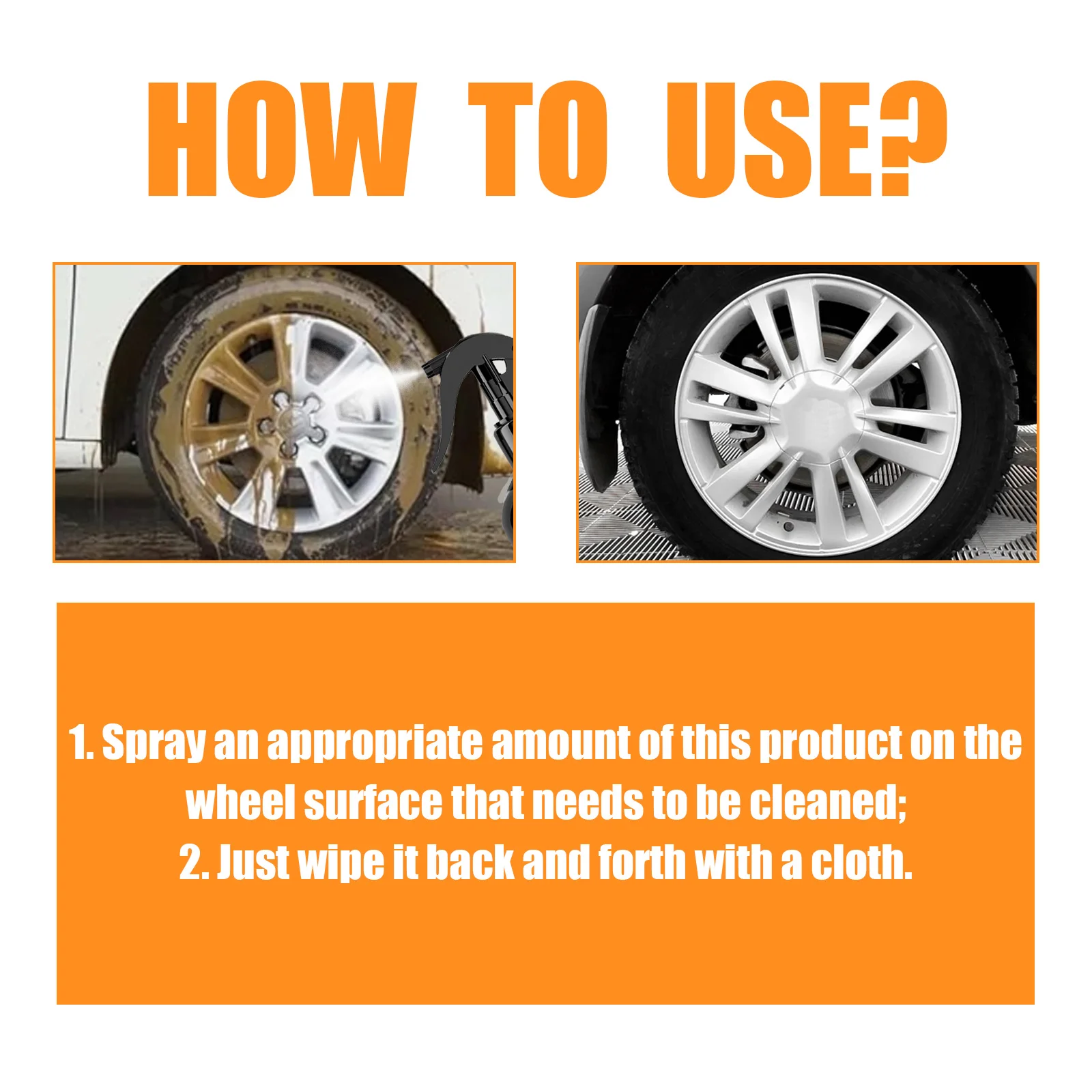 Car Wheel Cleaner Powerful Automobile Tire Rim Brake Buster Stain Remover Cleaner Spray Tyre Maintenance For MotorcycleCar 120ml tire rim cleaning tool iron remover wheel iron remover