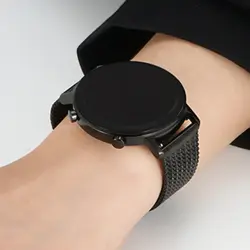 Universal Milanese Mesh Strap - Durable Stainless Steel Watchband with Tool - 22mm (Black)