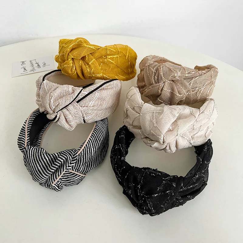 Frauen Mädchen Organza Big Knot Haarband Scrunchies Set Stirnband Erwachsene Haarschmuck Haarschmuck