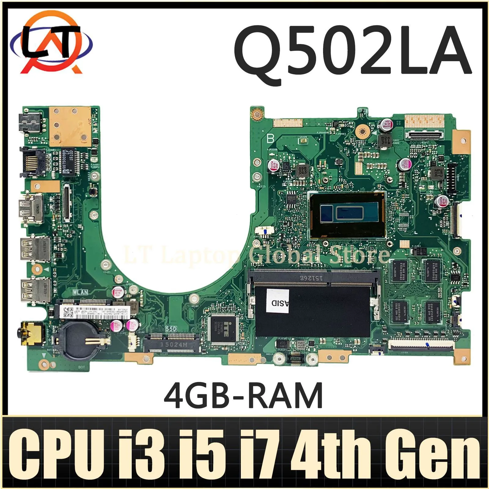 Q502L Материнская плата ASUS Q502 Q502LA материнская плата для ноутбука I3 I5 I7 4-го поколения 4 ГБ/ОЗУ, тест основной платы ОК