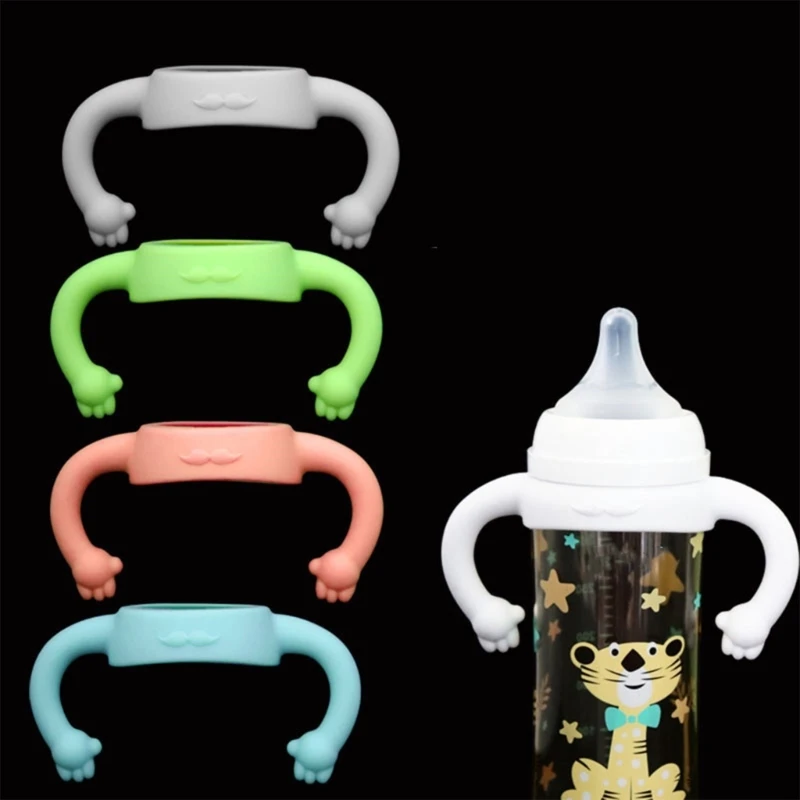 Baby Bottle Handle Silicone Baby Bottle Holder with Easy Grip Handles to Hold Their Own Bottle used for 2.17