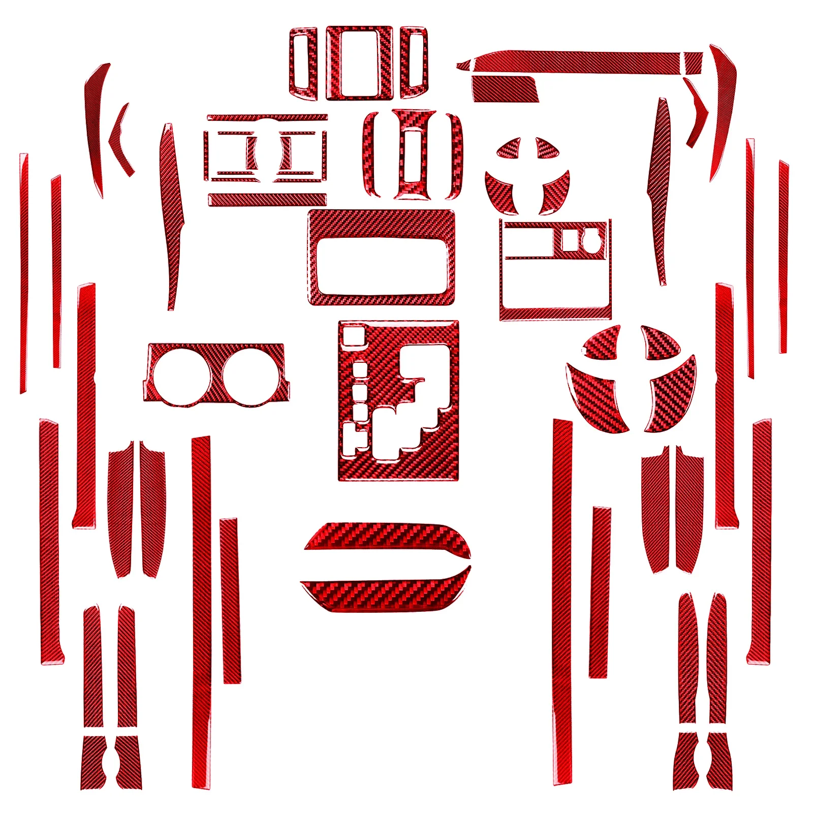 

For Toyota Supercar 4runner 2010-2020 Red 3D Car Stickers Carbon Fiber Strips Auto Decorative Accessories Interior Mouldings