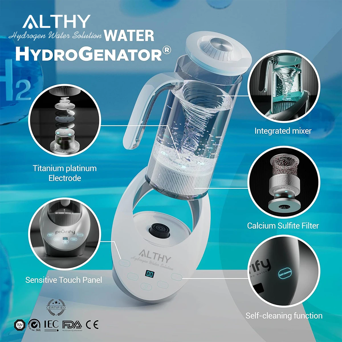 Hydrogen Water Pitcher Generator Machine 3