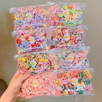 30pcs girls high elastic hair band does not hurt hair, cartoon animal flowers and fruit decorative hair band, decorative hair se 3