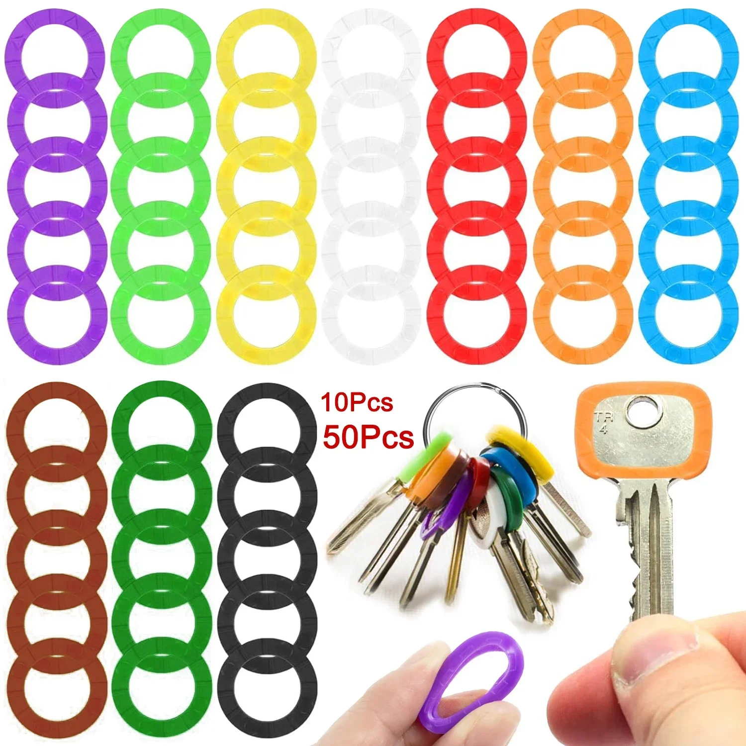 Colored Key Caps Covers Soft Rubber Key Identifiers Protector Organizer Labels Silencer Toppers Random Color 10-50Pcs