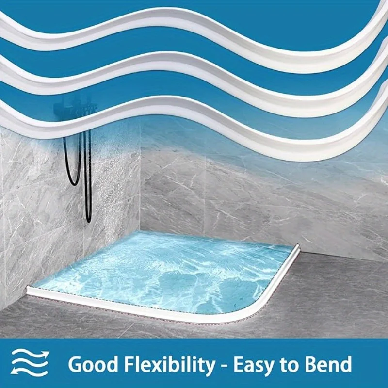 DIY Shower water barrier Silicone Bendable Water Retaining Strip For Bathroom Door Threshold Washing Machine Shower Dam Barrier