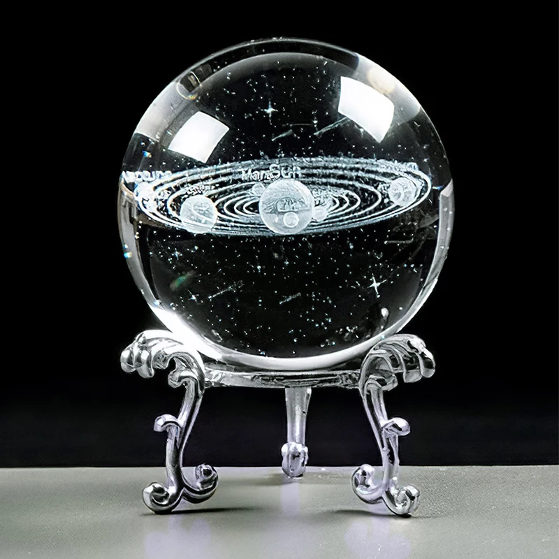 1PC, crystal ball with engraved sun and Milky Way glass balls, home decoration handicrafts
