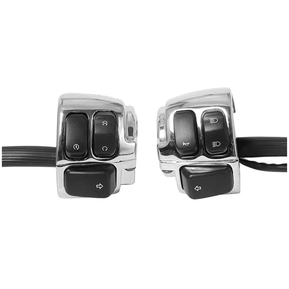 Per Harley Xl883 Sportster Dyna V-Rod Softail Moto Manubrio Interruttore Di Controllo Indicatori Di Direzione, 1 Pollice 25Mm, Argento