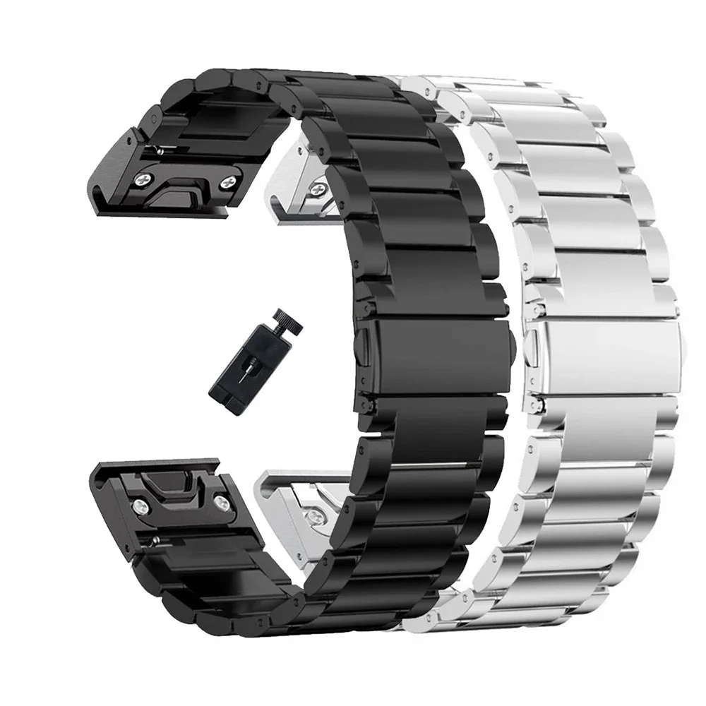 Correa de acero inoxidable de ajuste rápido, 22mm, 26mm, para Garmin Watch Fenix 7X 7 Solar 6x Pro/Fenix 6 Pro/Fenix 6 Sapphire /Forerunner 935