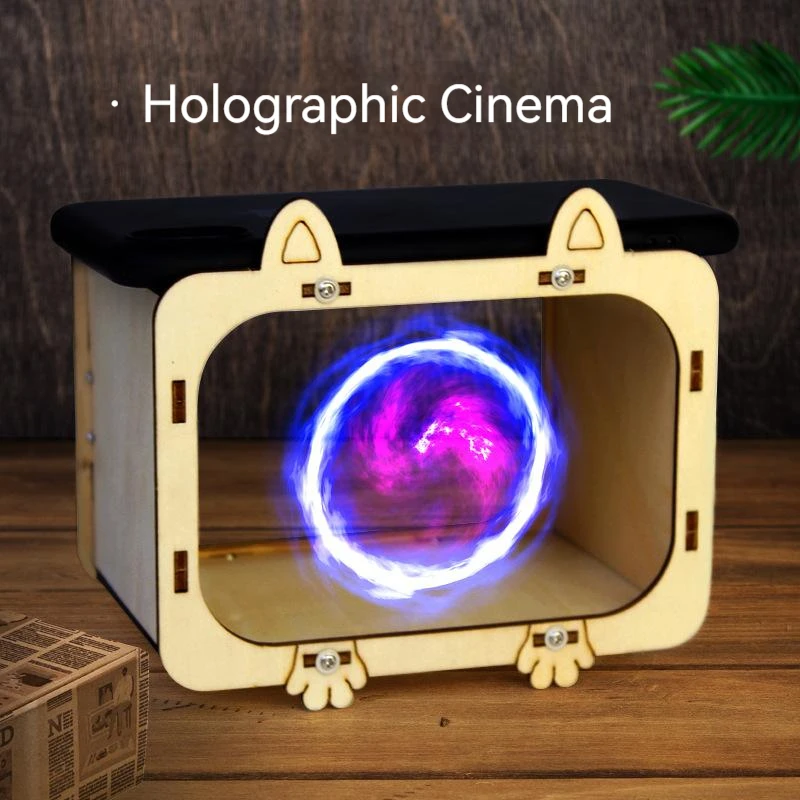 3D holographic cinema TV projector scientific experiment handmade materials for children and pupils