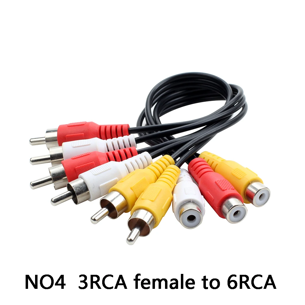 Enhanced Audio Video Output Splitter Cable with 3RCA to 6RCA Connection