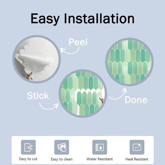 욕실과 주방을 스타일 업하고 기능적으로 만드는 자체 접착 벽 타일
