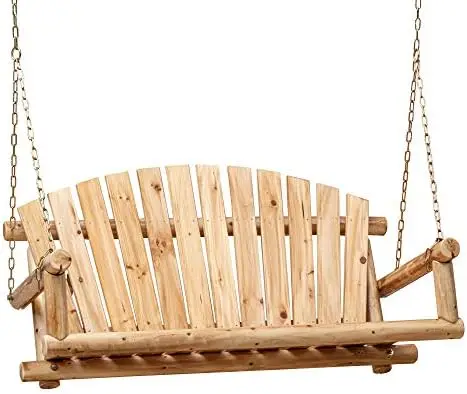 

Rustic Hanging Log Porch Swing Wood with Chains Heavy Duty 4 Ft, Lightly Toasted Chicken diaper намордник для кур