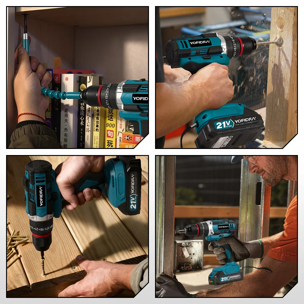 Taladro de impacto YOFIDRA inalámbrico a batería - Imagen 3