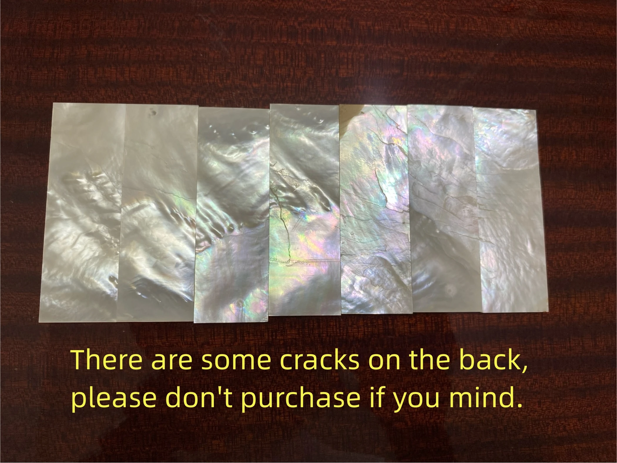 진주 나이프 체중계 쥬얼리 쉘, 슬라이스 상감 광택 직사각형 블랭크, 1x, 100x30x2mm