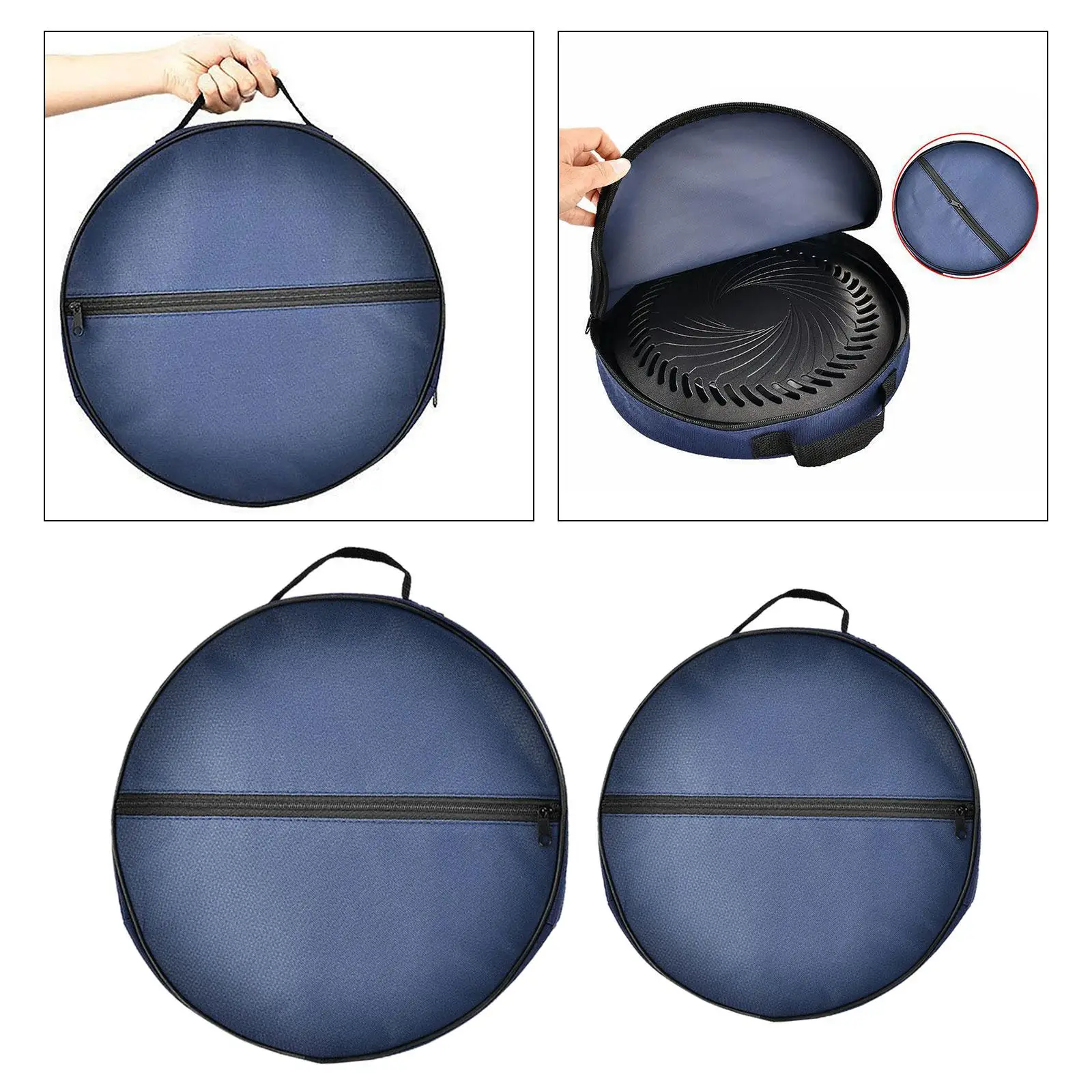 Grill Pan Storage Bag with Handle Heavy Duty Cast Iron Skillet Bag Camping Cookware Organizer Handbag for Picnic, BBQ, Hiking