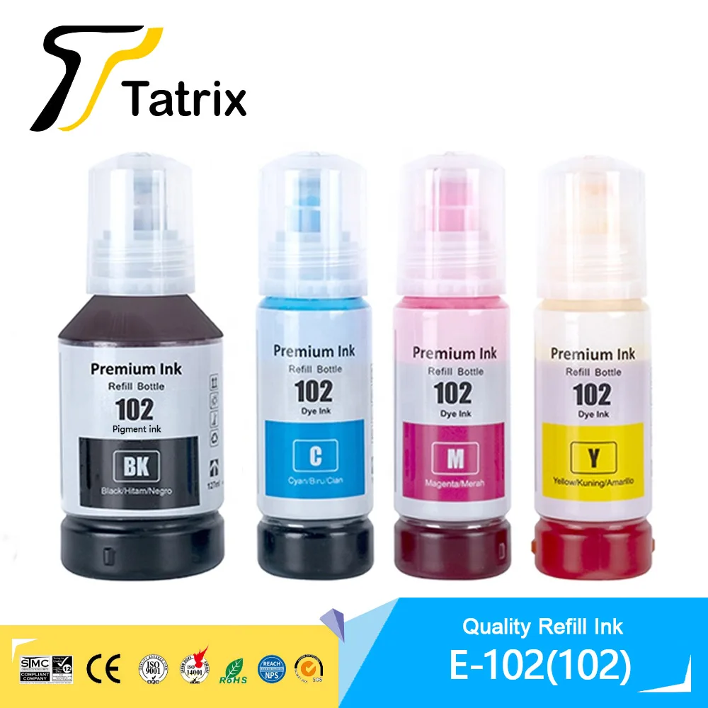 Tatrix Quality Refill Ink For 102 C13T03R140 For Epson EcoTank ET