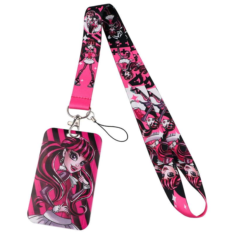 

Шнурок для ключей Monster High, держатель для телефона, забавный шейный ремешок с брелоком, ID-карта, «сделай сам», ленты с животными, веревка для веревки, украшения