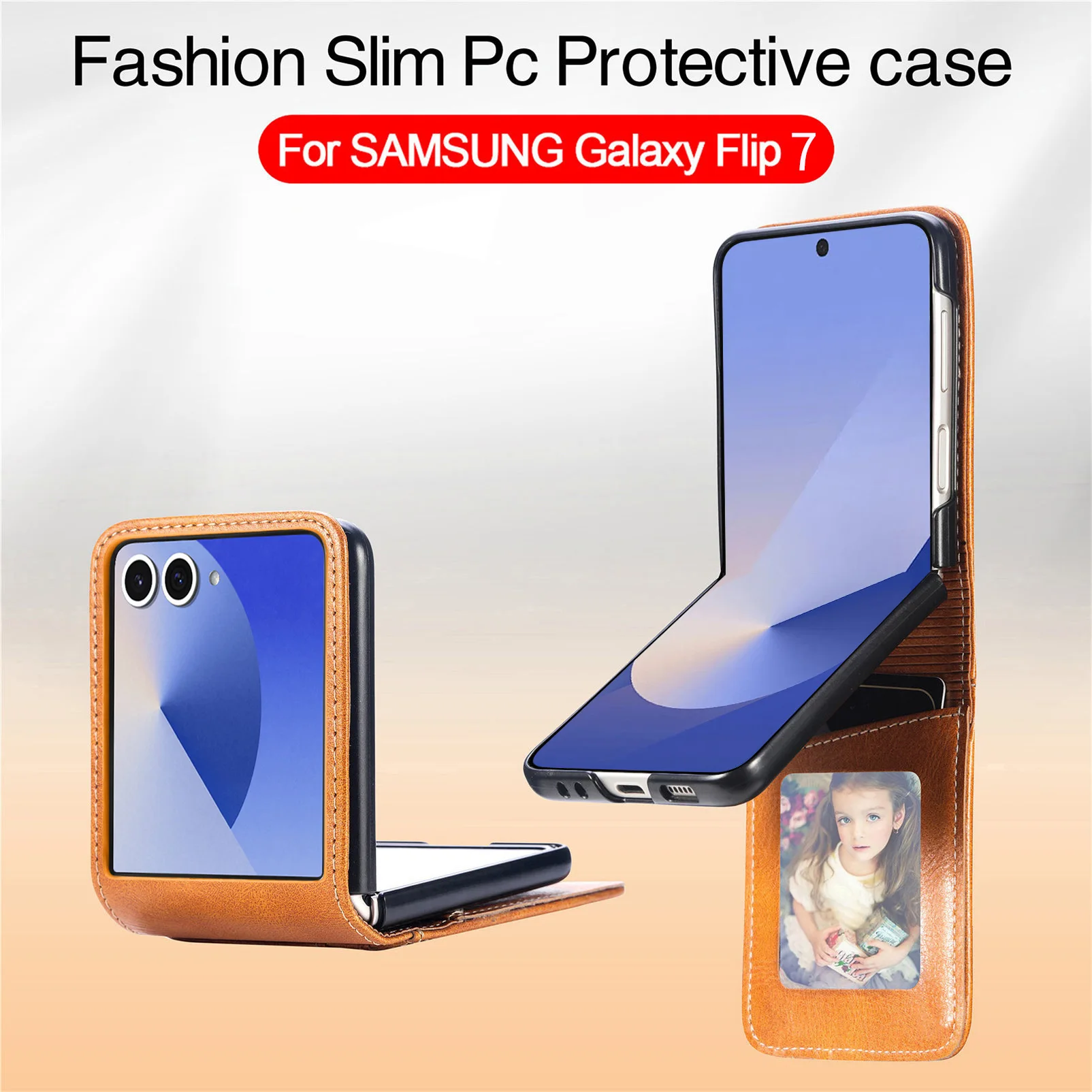 Luxurious PU Leather Folding Phone Case with Card Holder - One-Piece Cover, Style XL002