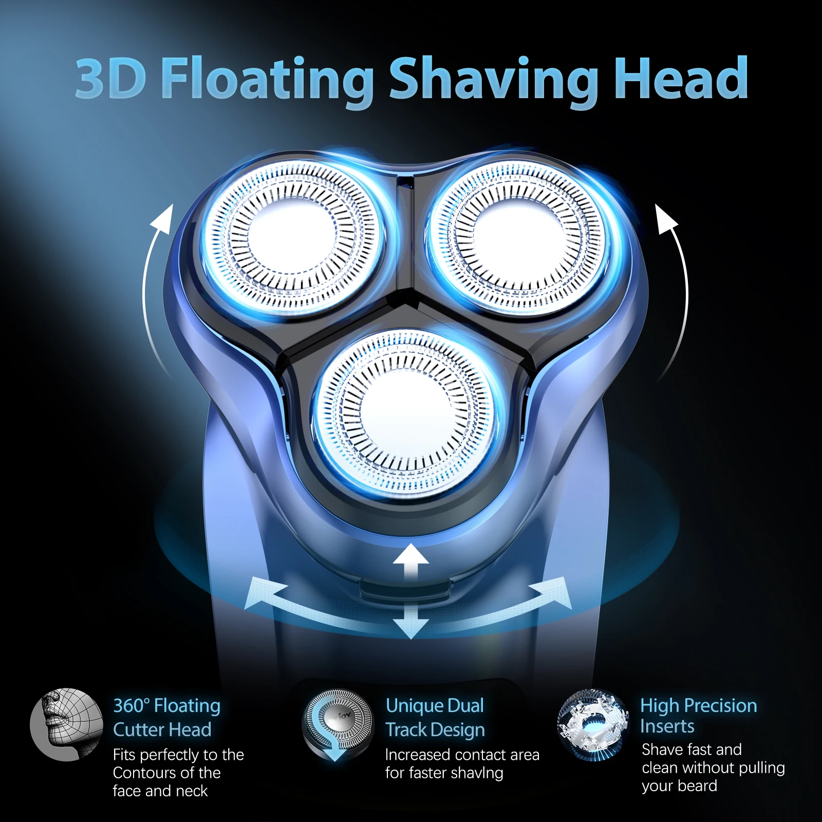 Sejoy Electric Razor for Men Rechargeable Electric Shavers Rotary Portable Travel Razor Idea Gift Beard Trimmer 4