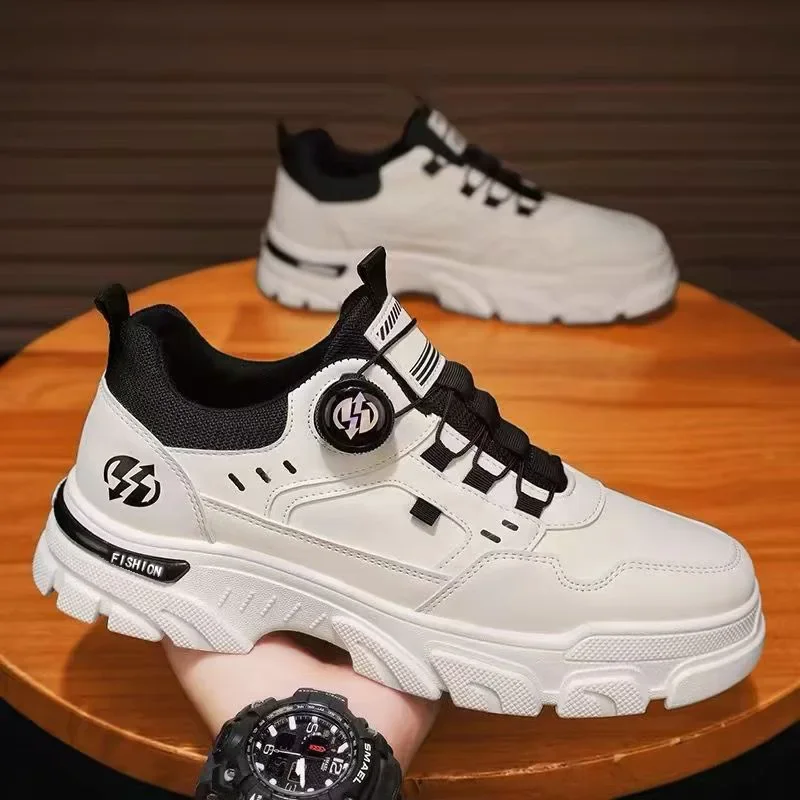 Chaussures d'été décontractées pour hommes, baskets en cuir confortables et souples, chaussures de marche pour hommes, chaussures à plateforme pour hommes 1