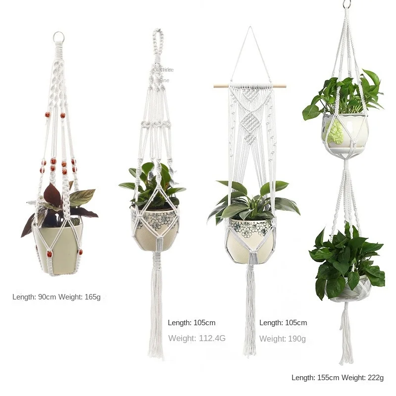 Handcrafted Macrame Hanging Plant Holder for Garden and Home Decor