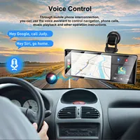 ESSGOO Écran universel 11,3 pouces 4K, autoradio portable Carplay, Android Auto, caméra embarquée double objectif, caméra arrière, GPS, AUX, BT, USB 4
