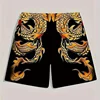 3D Printed Colorful Neon Short Pants For Men Dragon Landscape Pattern Beach Shorts Summer Casual Street Breathable Swim Trunks 5