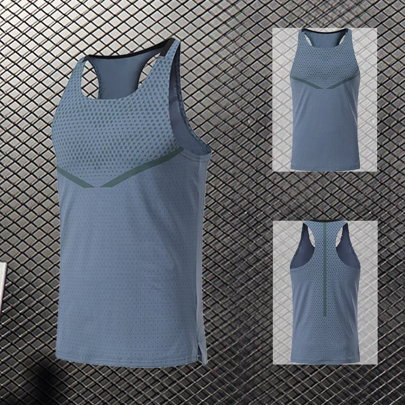 Men's Running Vest Outdoor Training Clothing Male Sportswear Sleeveless T-shirt Gym Jogging Tank Top Bodybuilding T Shirt 2