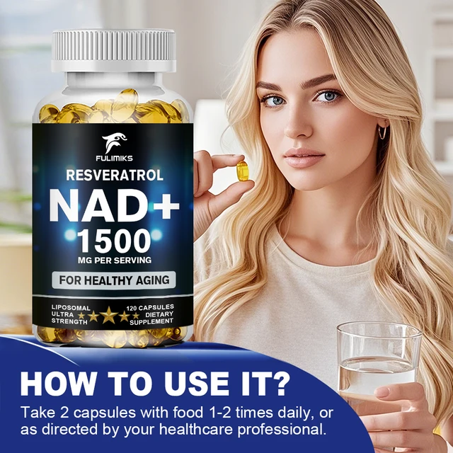 NAD+ and Resveratrol Supplement To Help Support Cell Regeneration, Natural Energy, Focus and Memory
